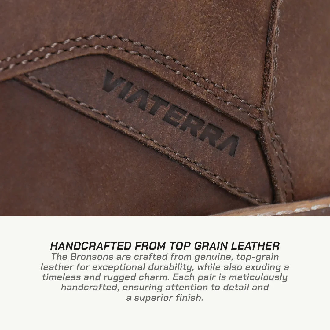 color_brown ViaTerra bronson - retro motorcycle riding boots for men (brown) is handcrafted from top grain leather