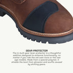 color_brown ViaTerra bronson - retro motorcycle riding boots for men (brown) has gear protector