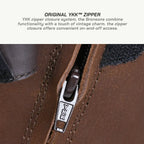 color_brown ViaTerra bronson - retro motorcycle riding boots for men (brown) has original YKK zipper