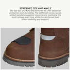 color_brown ViaTerra bronson - retro motorcycle riding boots for men (brown) has stiffened toe and ankle