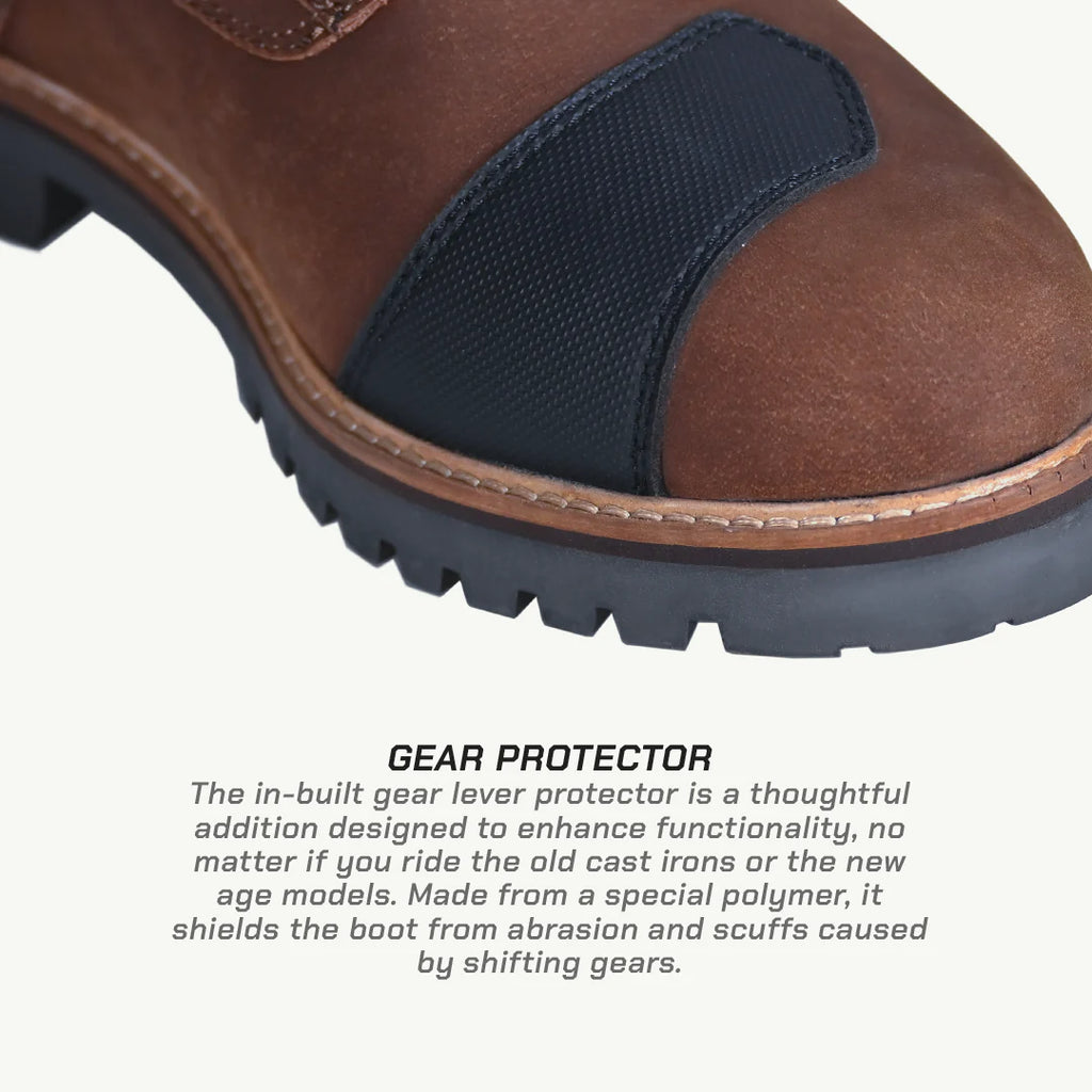 color_common ViaTerra bronson - retro motorcycle riding boots for women has gear protector