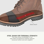 color_common ViaTerra bronson - retro motorcycle riding boots for women have steel shank for torsional strength