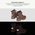 color_common ViaTerra bronson - retro motorcycle riding boots for women have reflective straps