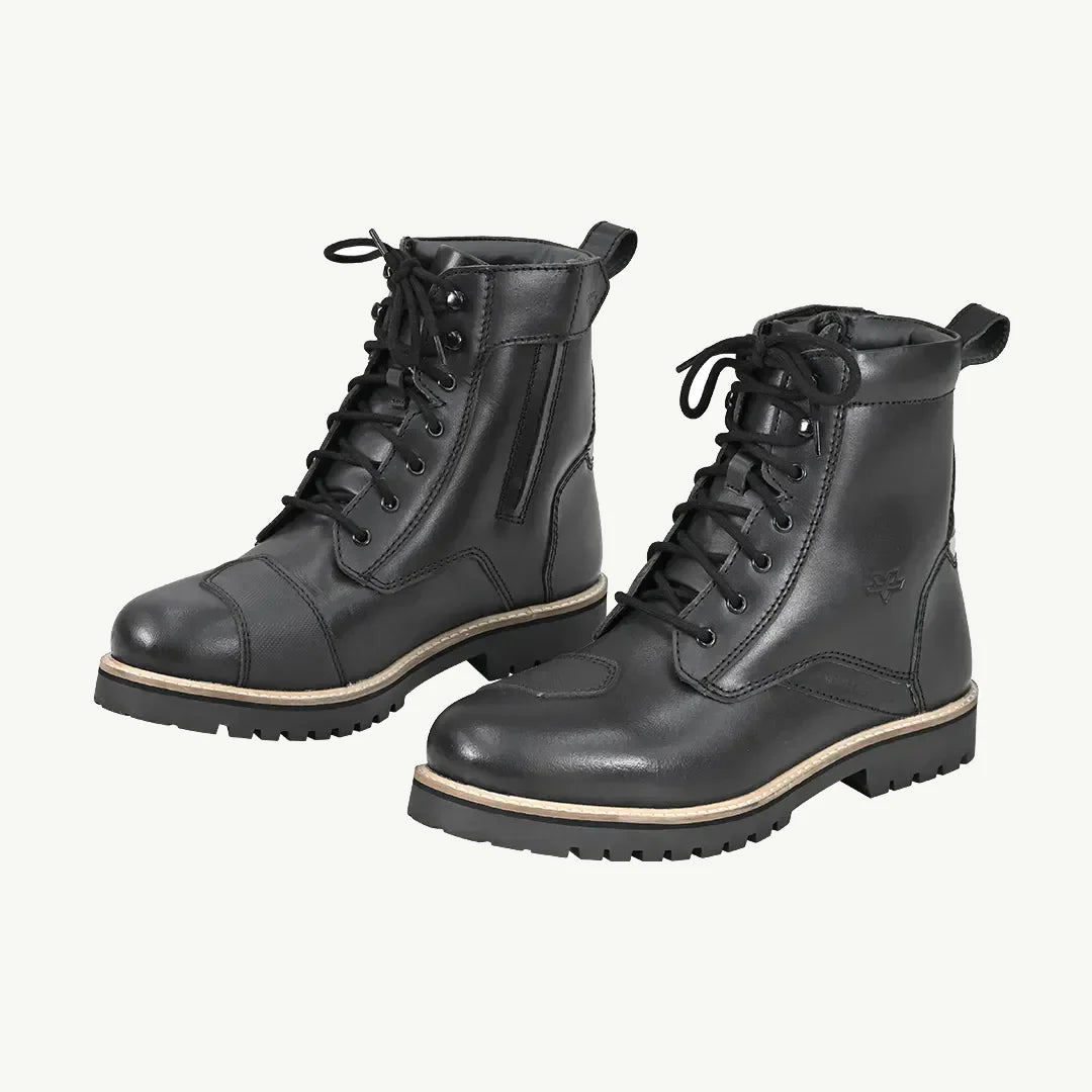 color_black ViaTerra bronson - retro motorcycle riding boots for men (black)
