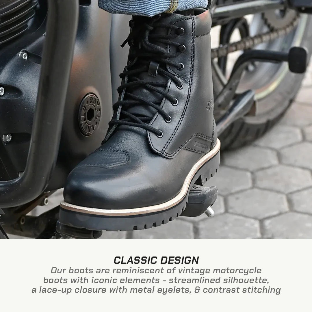 color_black ViaTerra bronson - retro motorcycle riding boots for men (black) have classic design