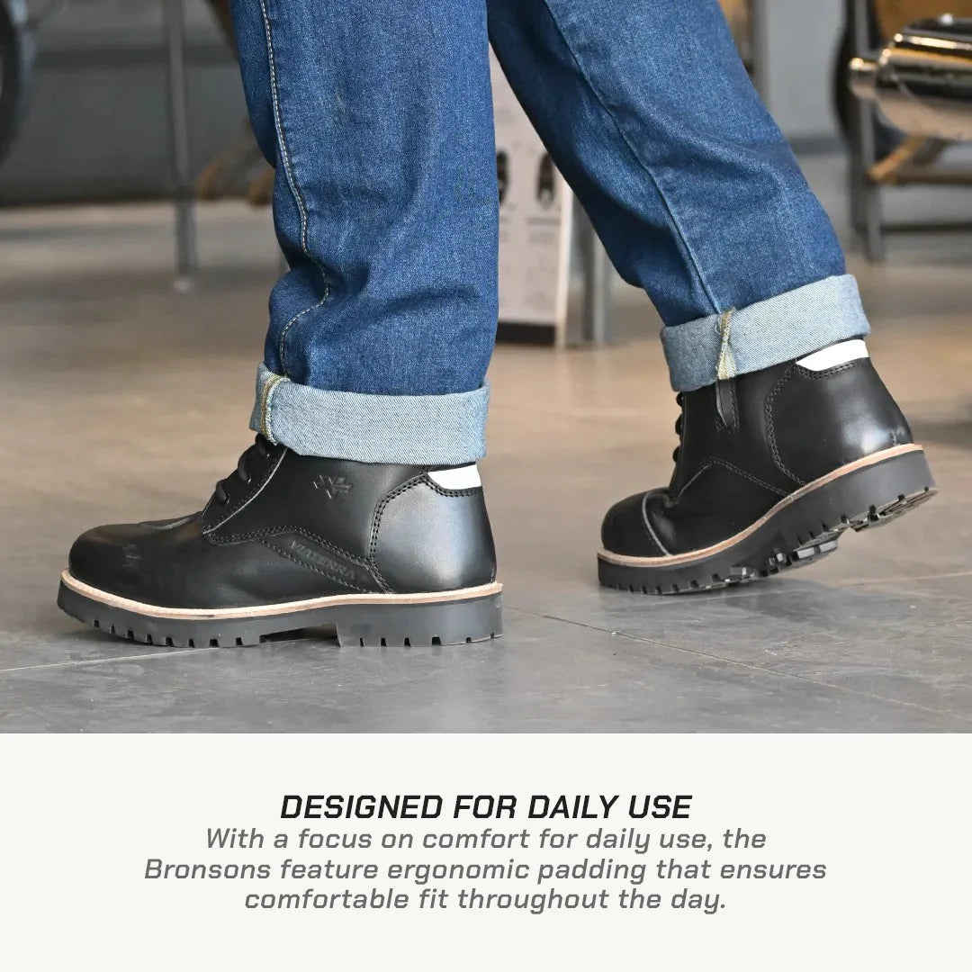 color_black ViaTerra bronson - retro motorcycle riding boots for men (black) is designed for daily use
