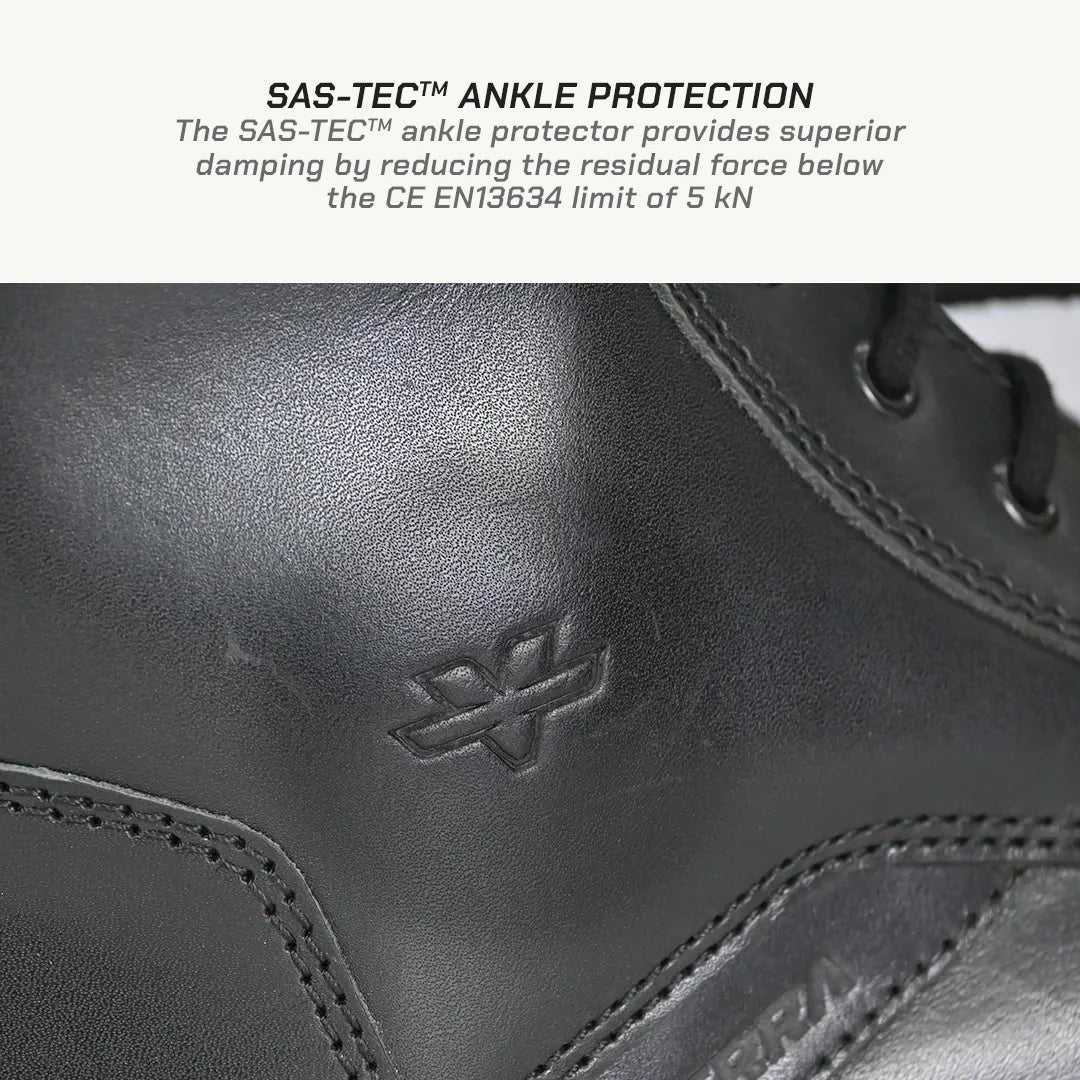 color_black ViaTerra bronson - retro motorcycle riding boots for men (black) has sas-tec ankle protection