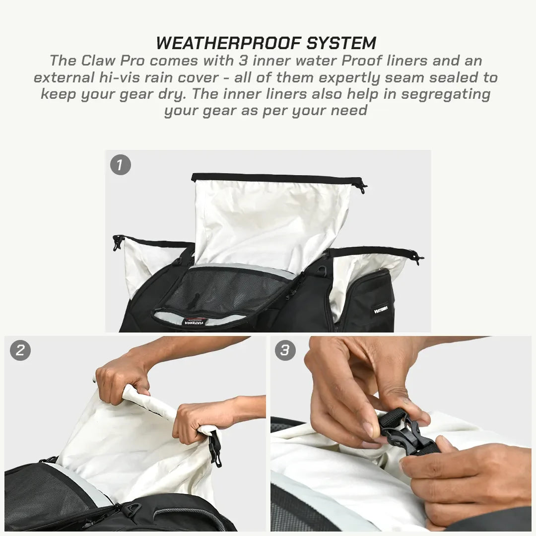 color_common ViaTerra Claw Pro - Motorcycle Tail Bag easy to pack