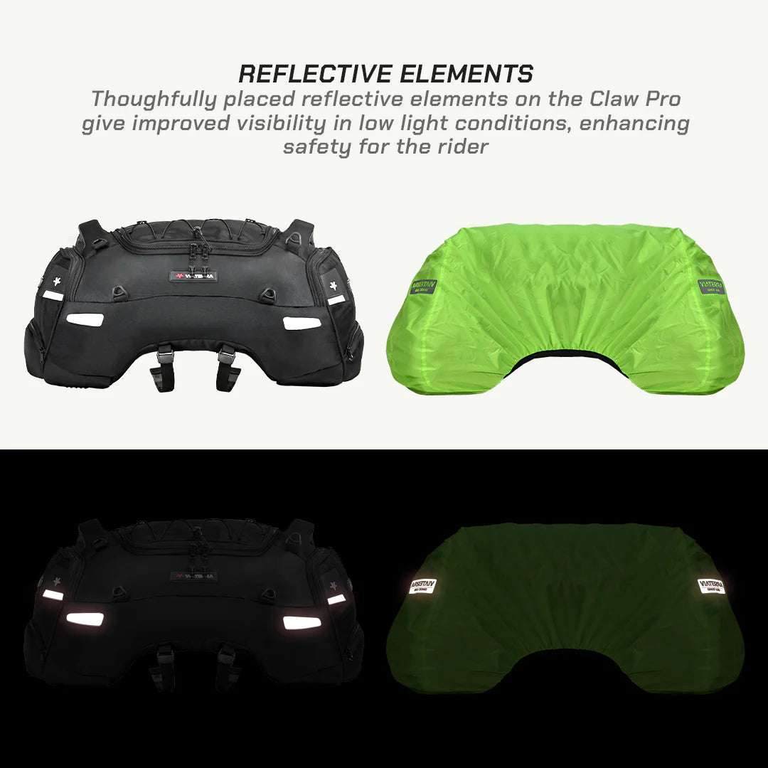 color_common ViaTerra Claw Pro - Motorcycle Tail Bag with weatherproof system