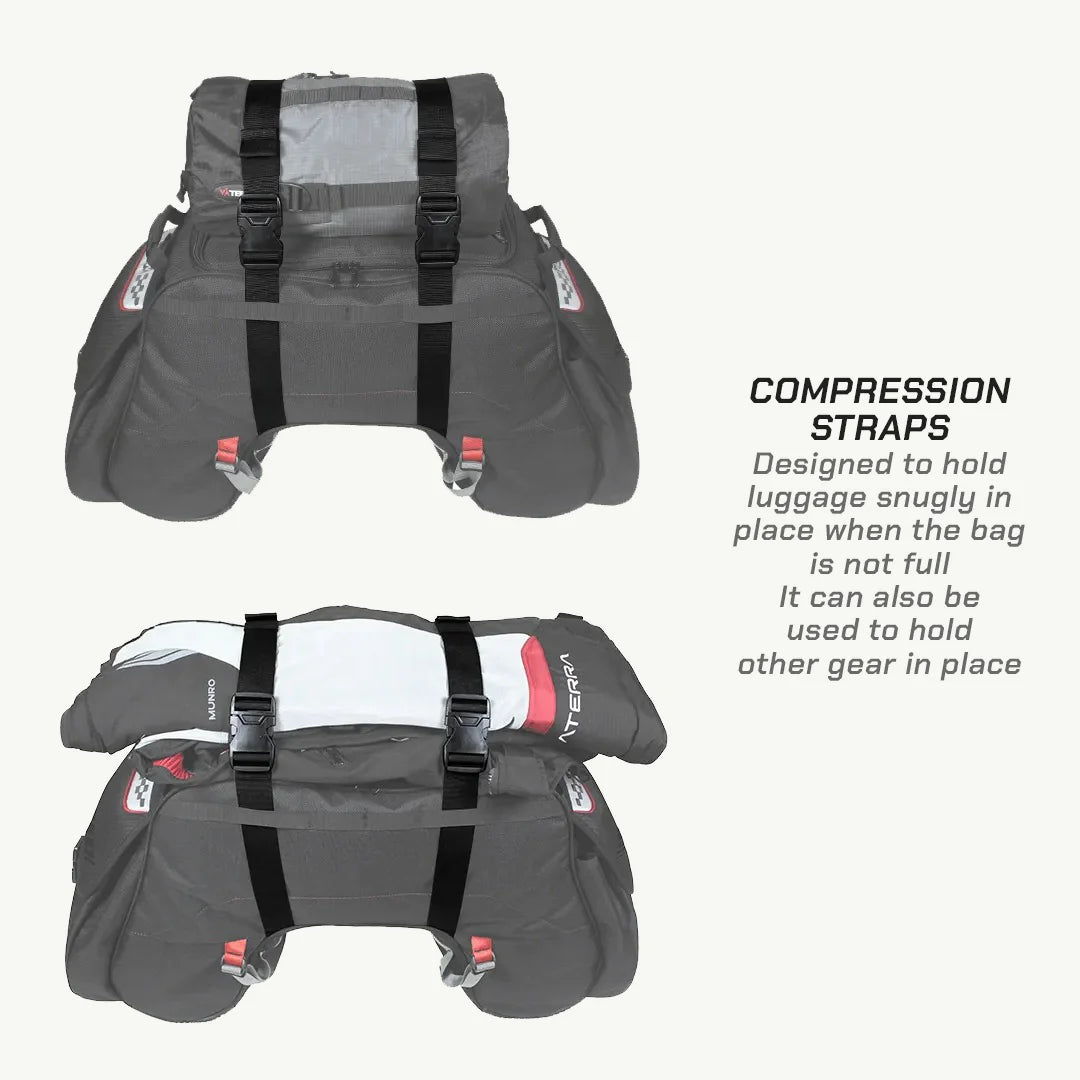color_common VIATERRA CLAW - UNIVERSAL MOTORCYCLE TAILBAG - Compression Straps