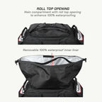 color_black ViaTerra claw - 100% waterproof motorcycle tailbag have roll top and waterproof inner liner