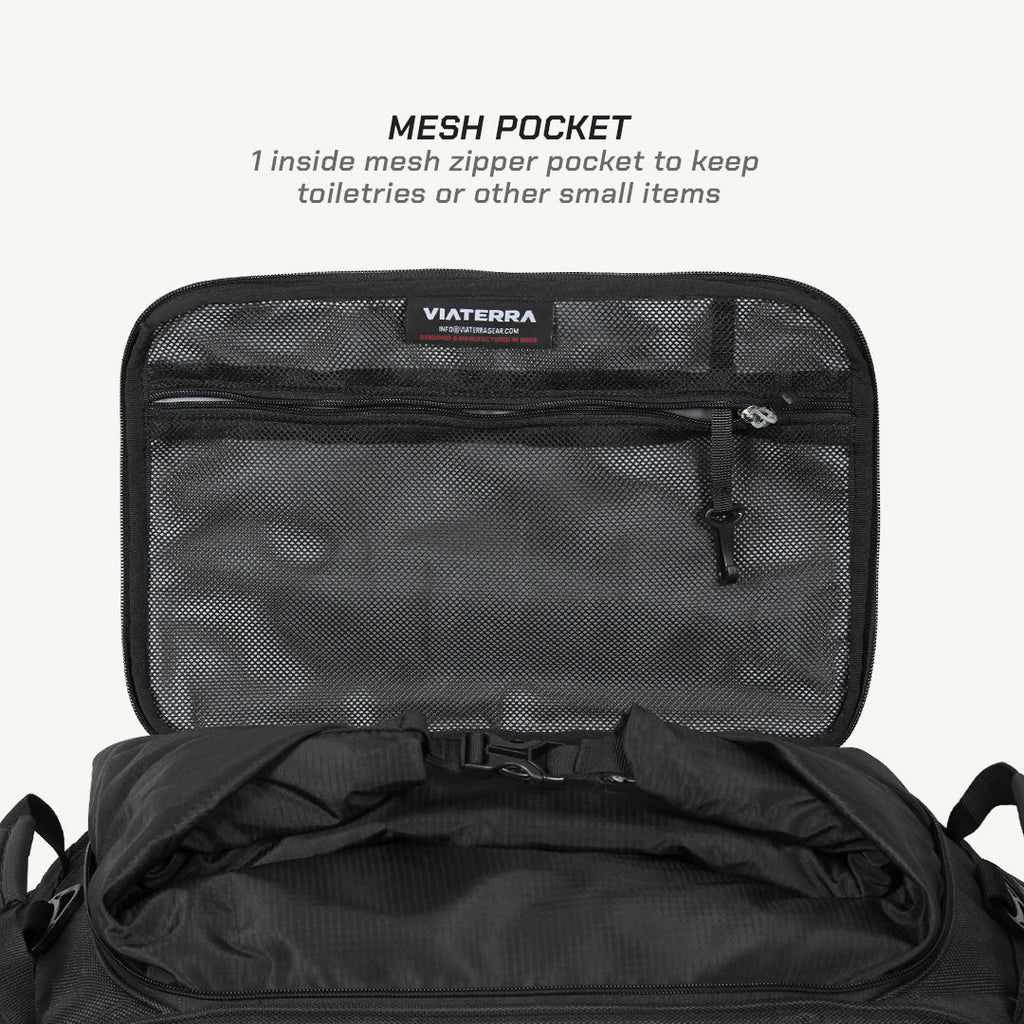 color_common ViaTerra claw - 100% waterproof motorcycle tailbag with mesh pocket