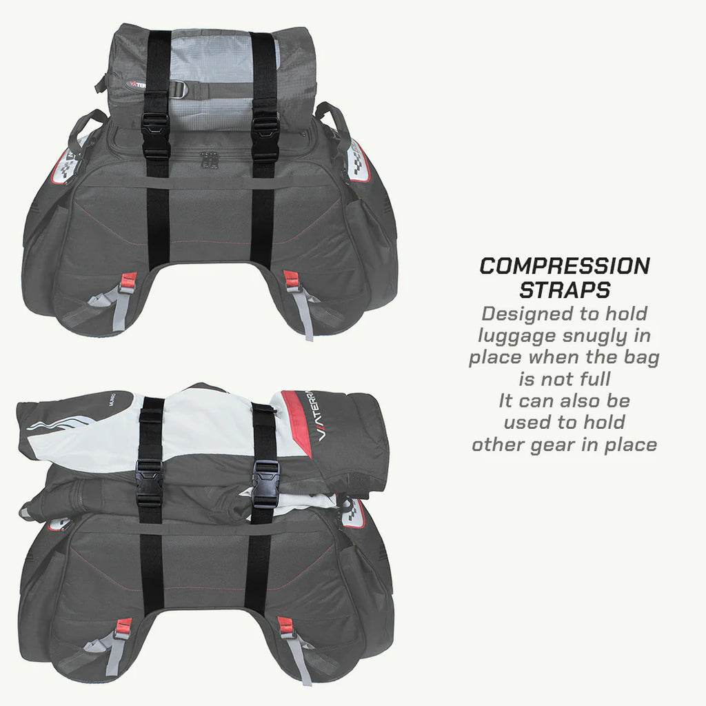 color_common ViaTerra claw - 100% waterproof motorcycle tailbag with compression straps