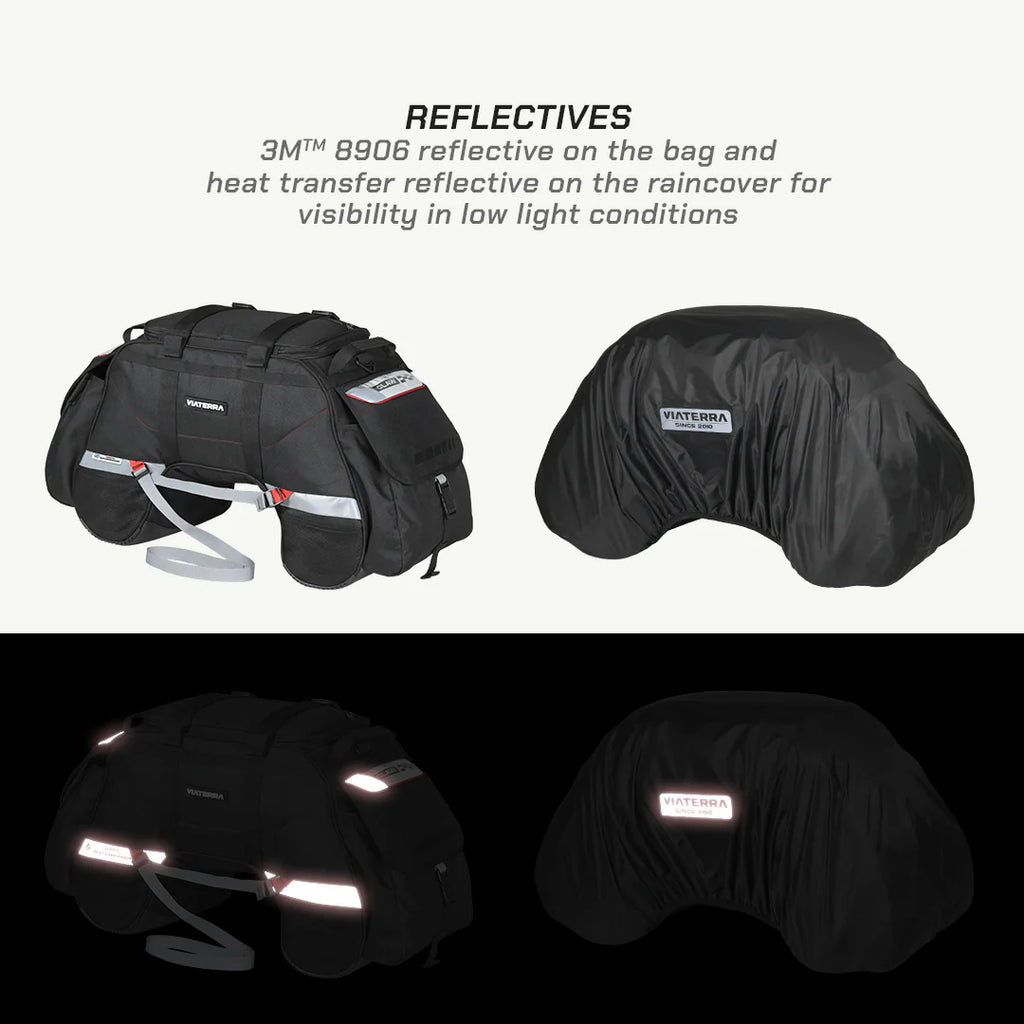 color_common ViaTerra claw - 100% waterproof motorcycle tailbag with 3M 8906 reflective tape