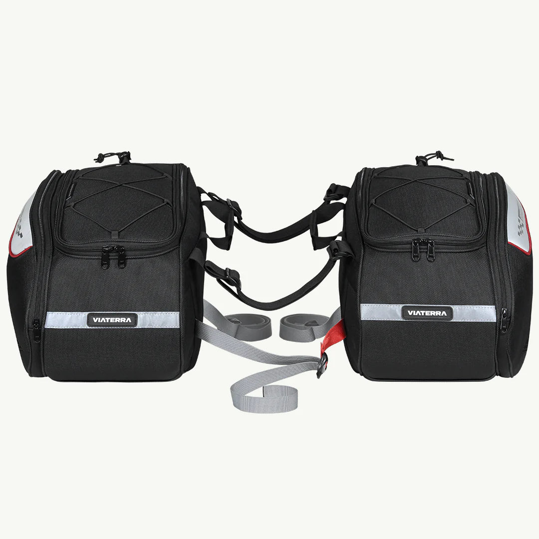 color_common ViaTerra condor 2up - waterproof motorcycle saddle bags adjustable and dual locking (front)