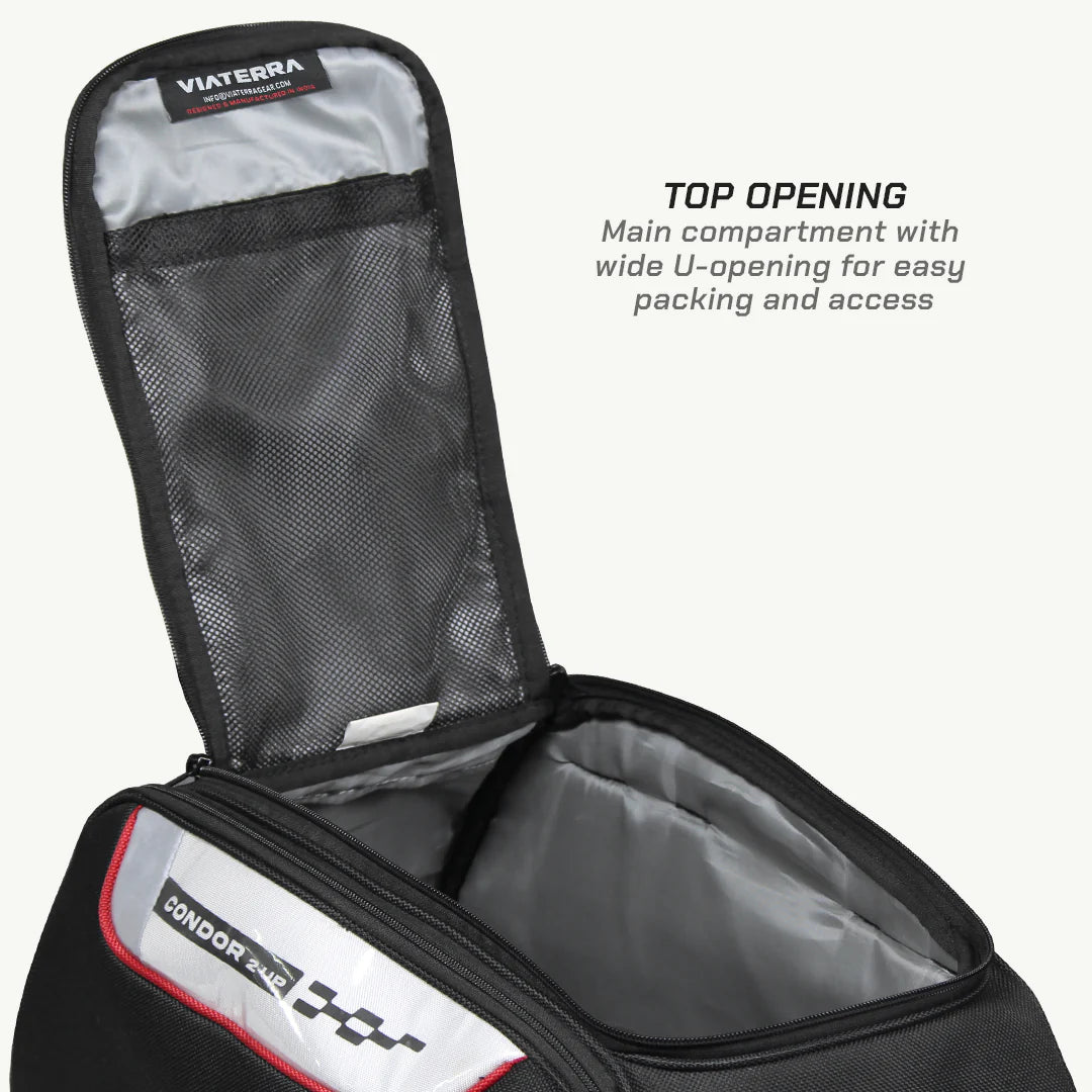color_common ViaTerra condor 2up - waterproof motorcycle saddle bags wide u-opening