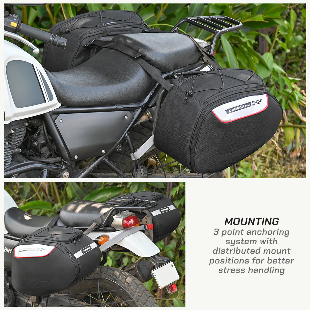 color_common ViaTerra condor solo - waterproof motorcycle saddlebags which have easy mounting option