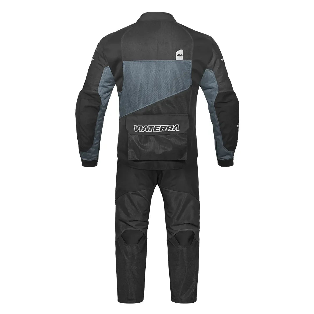 color_grey ViaTerra corbett off- road suit (grey monochrome - front)