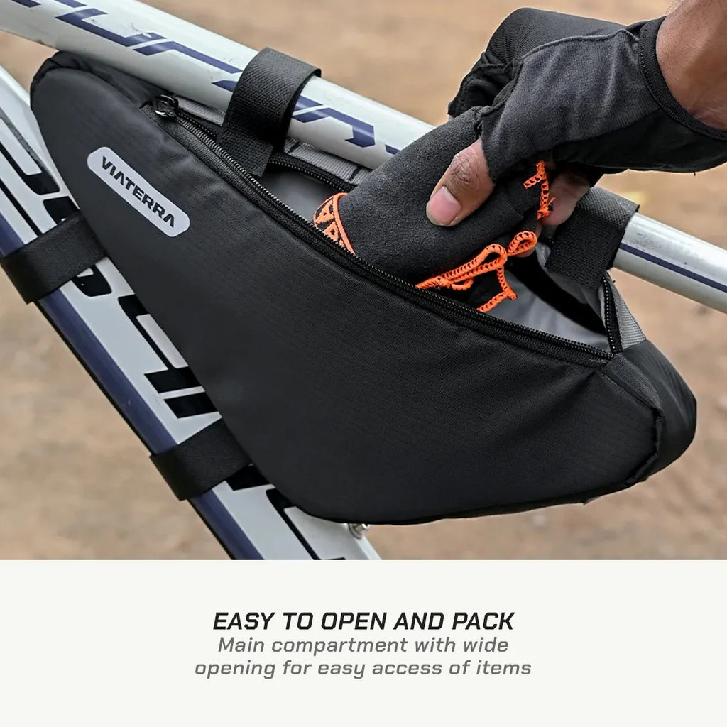 color_common ViaTerra cycling frame bag is easy to open and pack