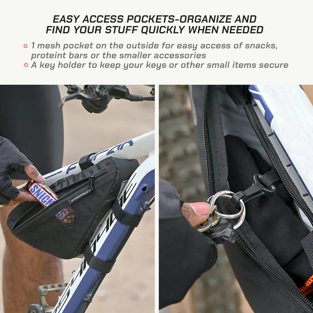color_common ViaTerra cycling frame bag has easy access pockets