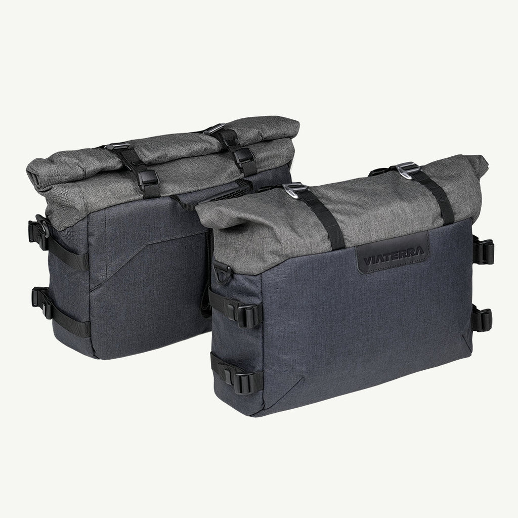 color_gray Gray DownTown Saddlebags With Straps