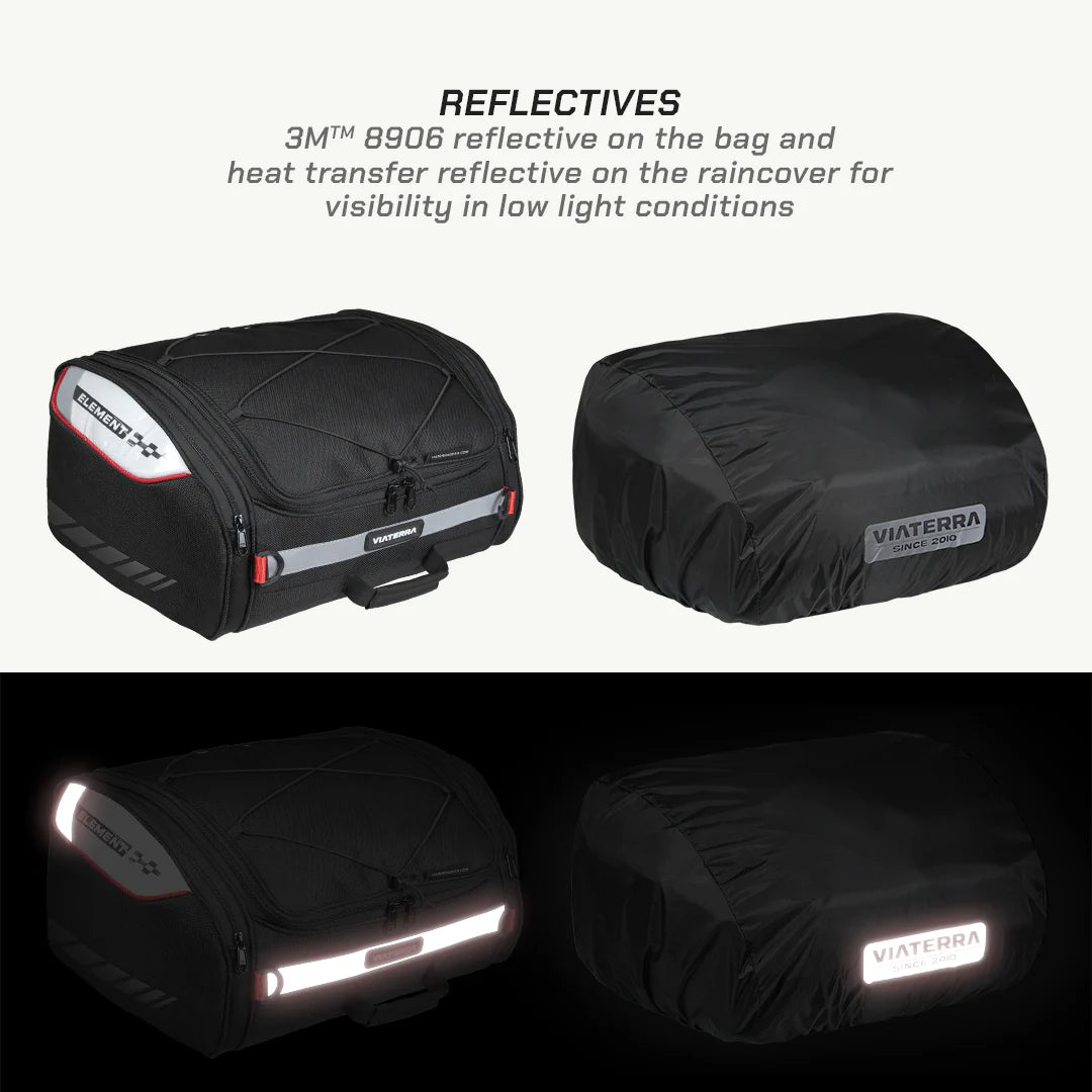 color_common ViaTerra element - universal motorcycle tailbag with 3M 8906 reflective tape
