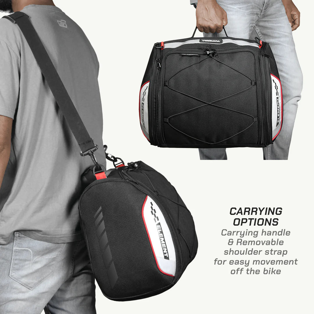 color_common ViaTerra element - universal motorcycle tailbag has multiple carrying option