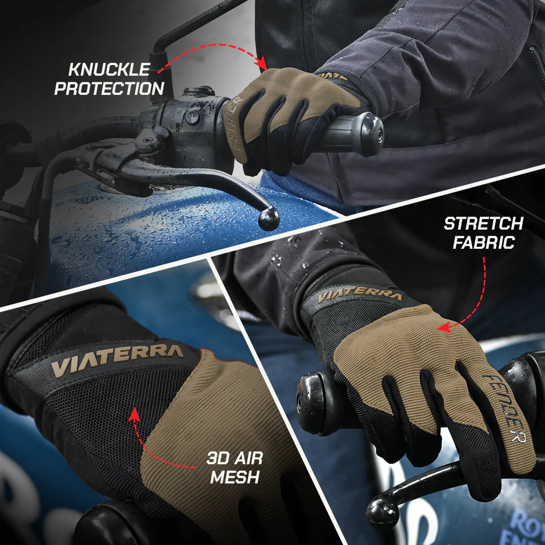 color_common ViaTerra fender – daily use motorcycle gloves for men have knuckle protectors