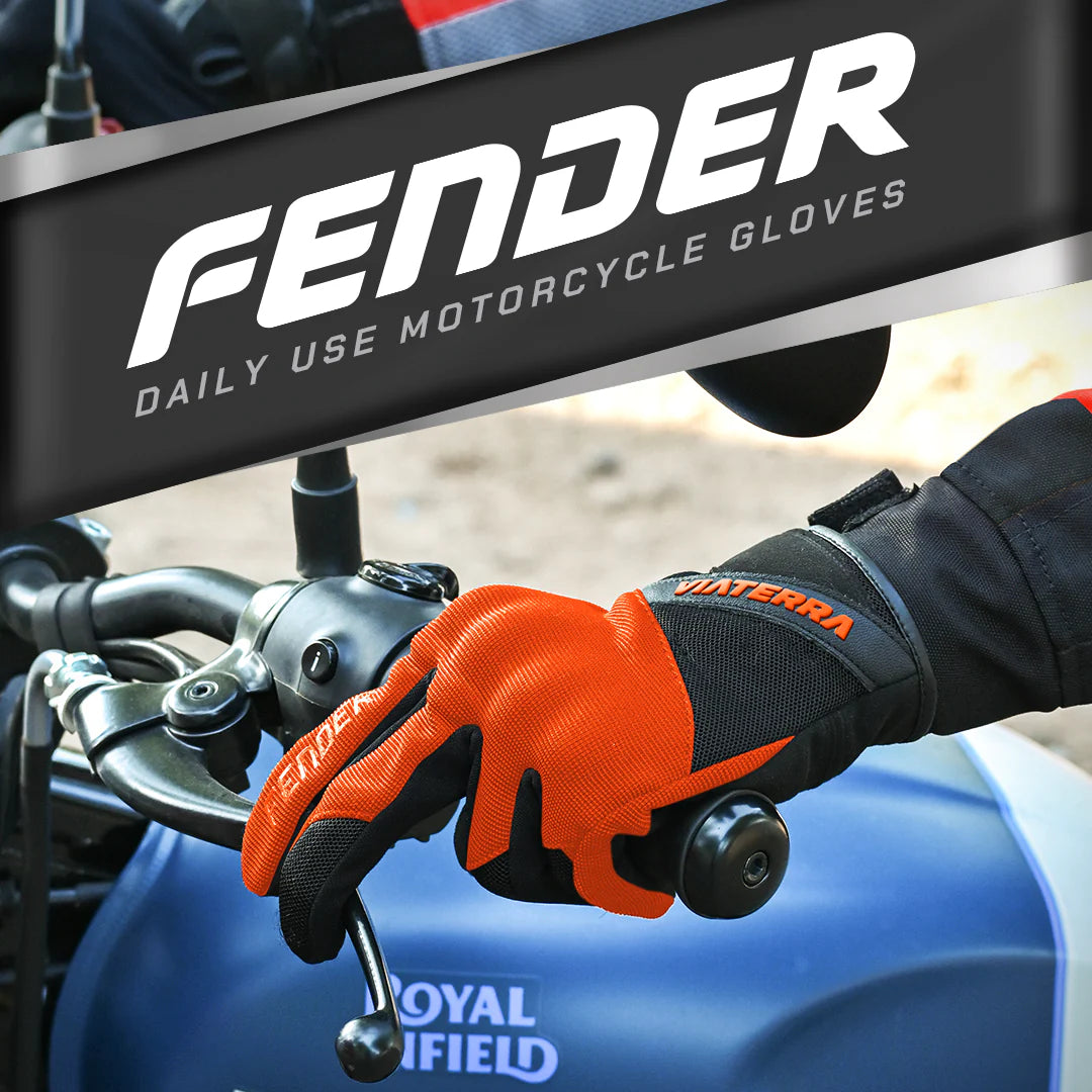 color_common ViaTerra fender – daily use motorcycle gloves for men (orange)