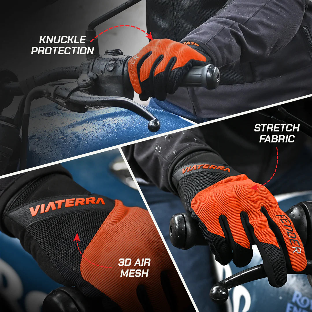 color_common ViaTerra fender – daily use motorcycle gloves for men have knuckle protectors