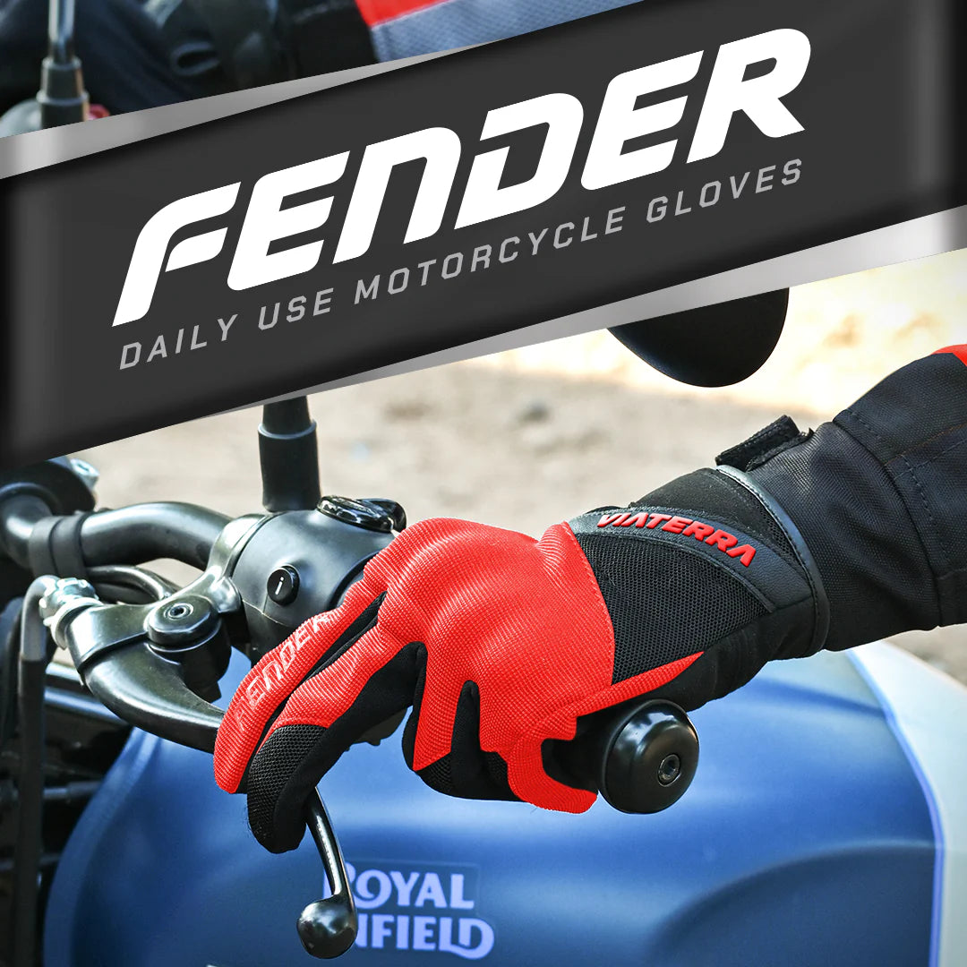 color_red ViaTerra fender – daily use motorcycle gloves for men (red)