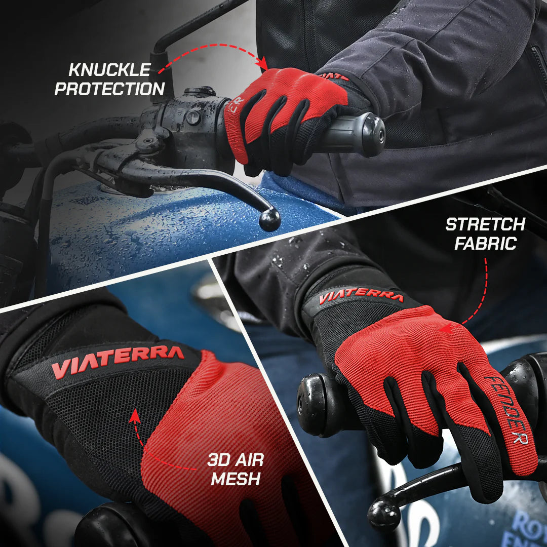 color_common ViaTerra fender – daily use motorcycle gloves for men have knuckle protectors