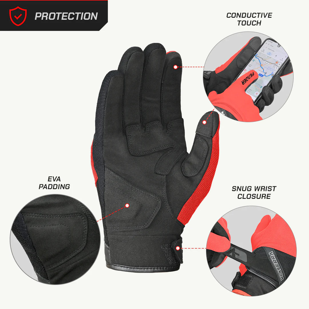 color_common ViaTerra fender – daily use motorcycle gloves for men's have palm protection