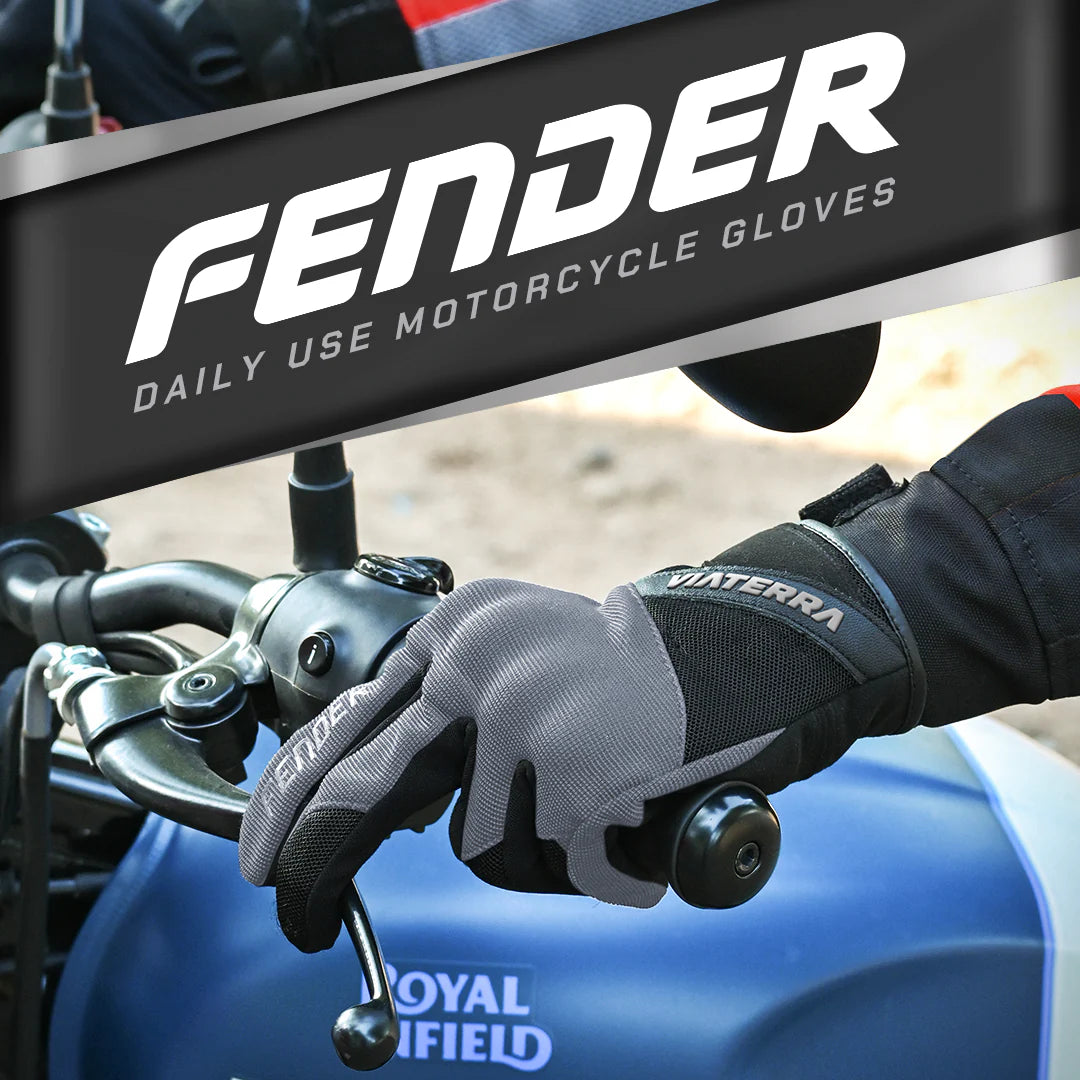 color_grey ViaTerra fender – daily use motorcycle gloves for men (grey)