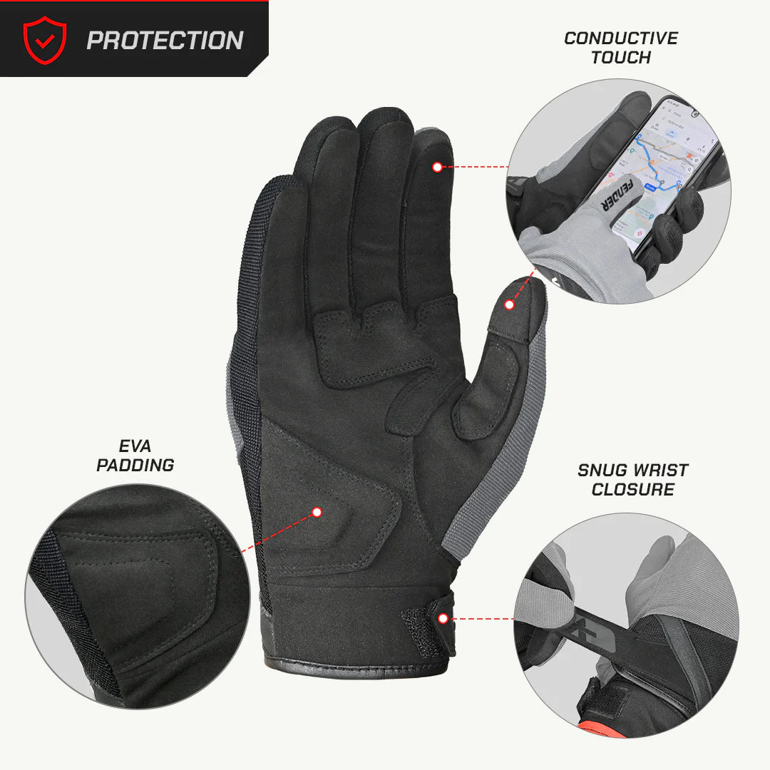 color_common ViaTerra fender – daily use motorcycle gloves for men's have optimum comfort and fit for daily use