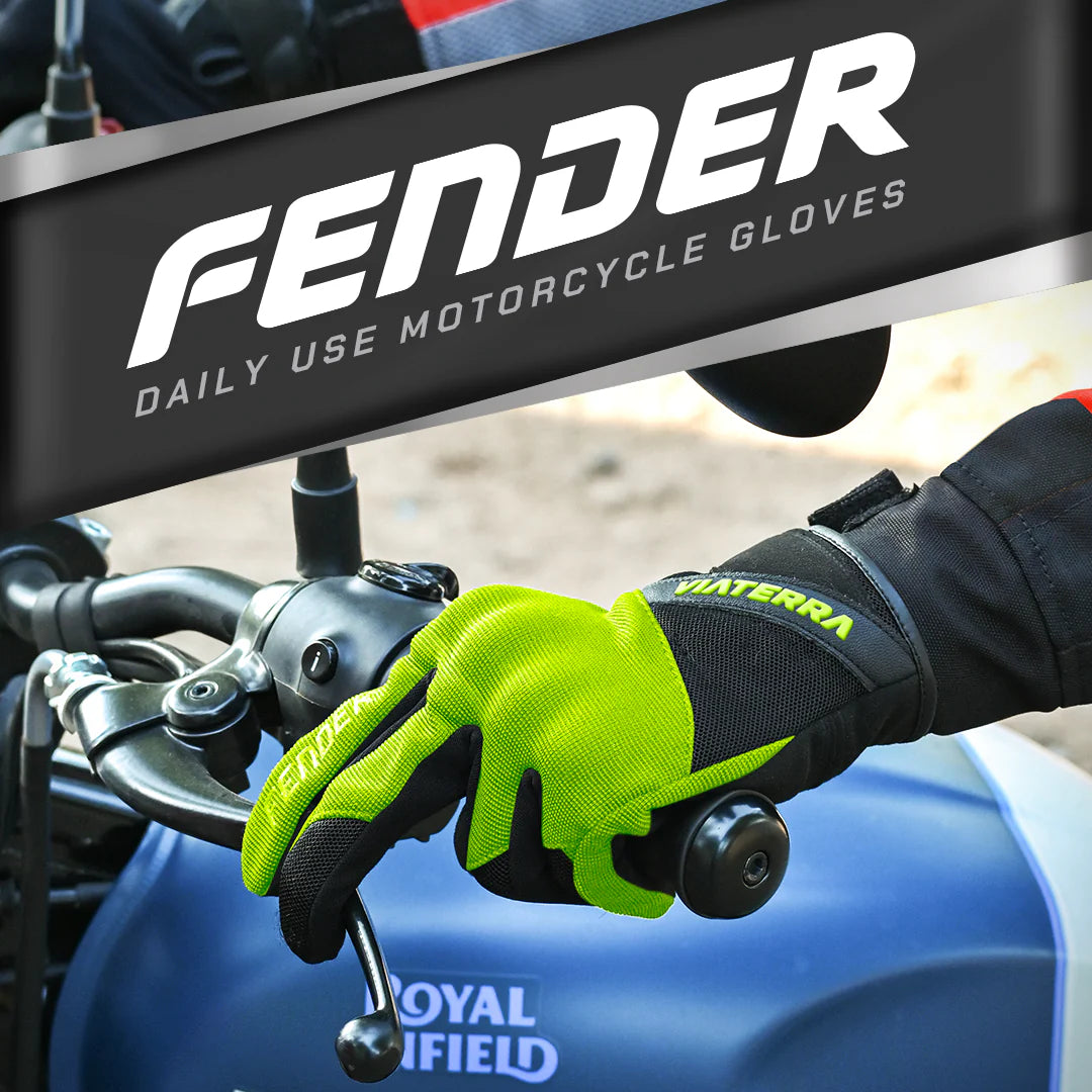 color_yellow ViaTerra fender – daily use motorcycle gloves for men (hiviz yellow)