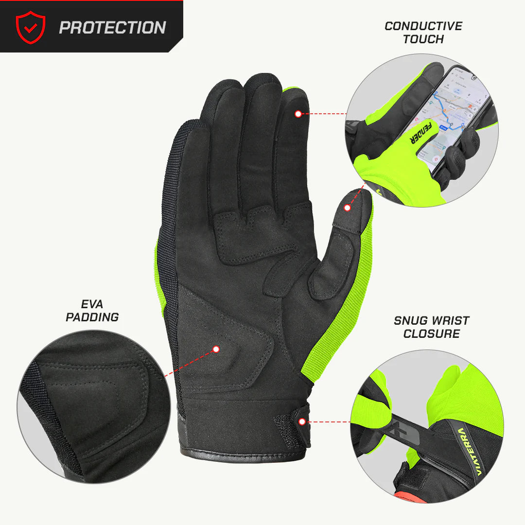 color_common ViaTerra fender – daily use motorcycle gloves for men have knuckle protectors