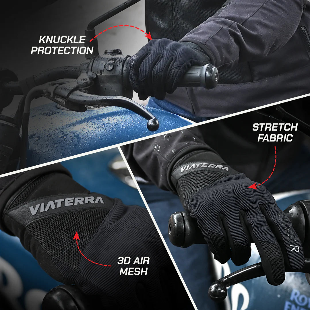 color_common ViaTerra fender – daily use motorcycle gloves for men have knuckle protectors