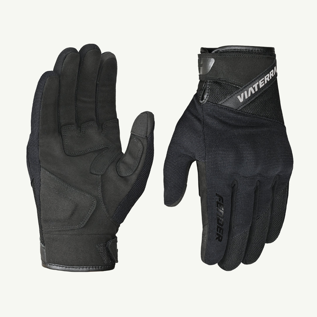 color_black ViaTerra fender – daily use motorcycle gloves for men (black)