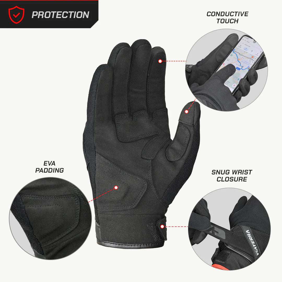 color_common ViaTerra fender – daily use motorcycle gloves for men's have palm protection