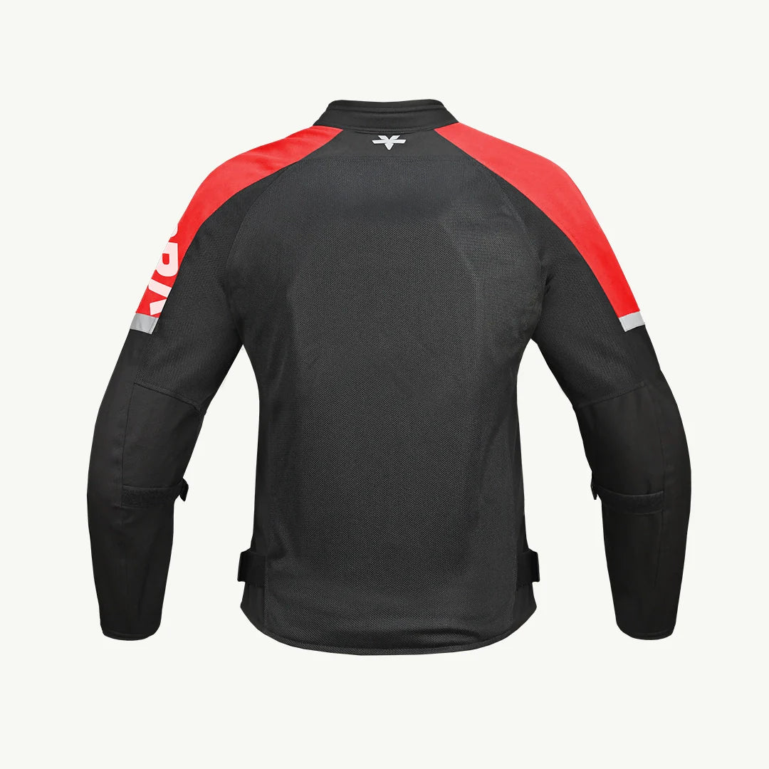 color_red ViaTerra fender – urban mesh riding jacket with base layer (back-red)