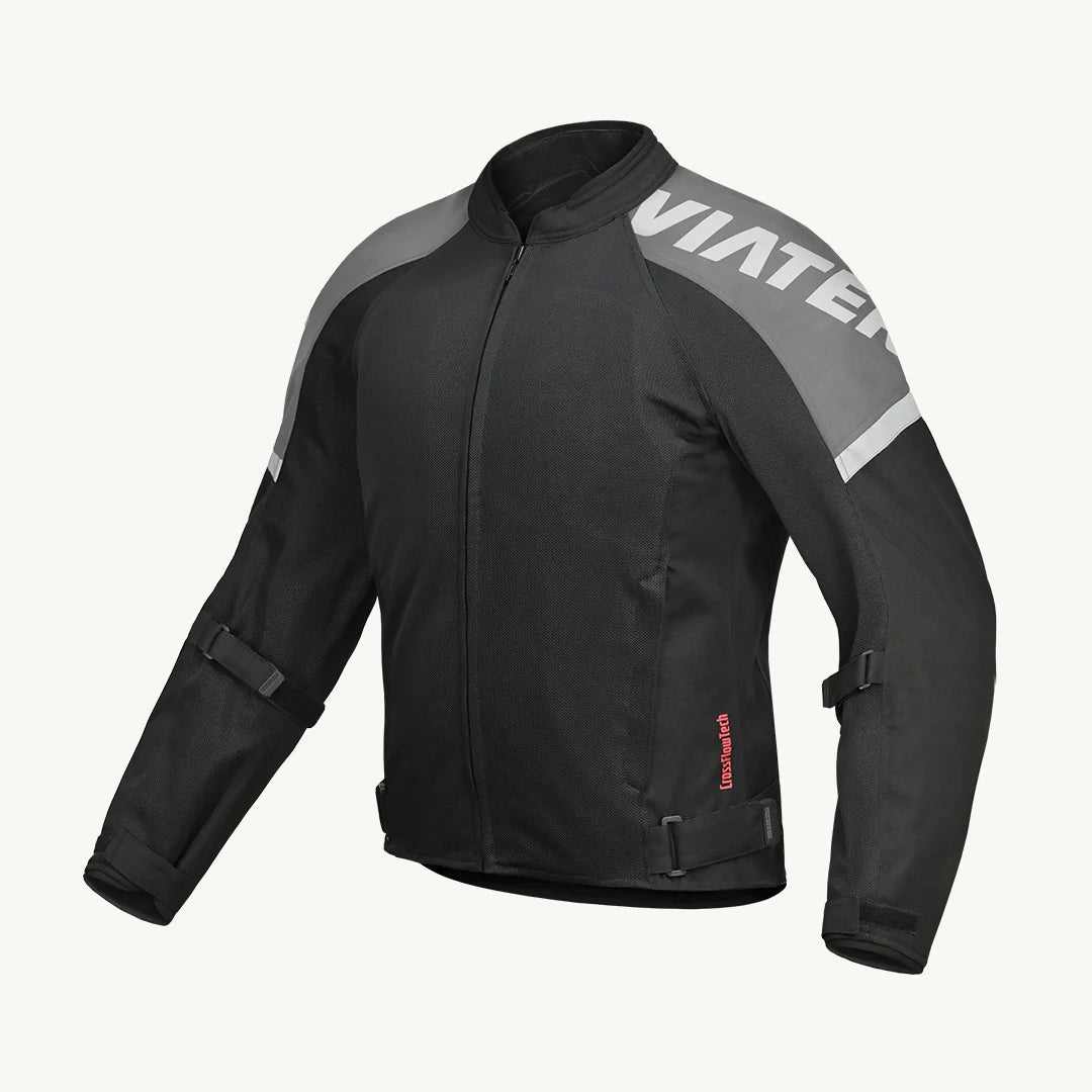 color_grey ViaTerra fender – urban mesh riding jacket with base layer (side-grey)