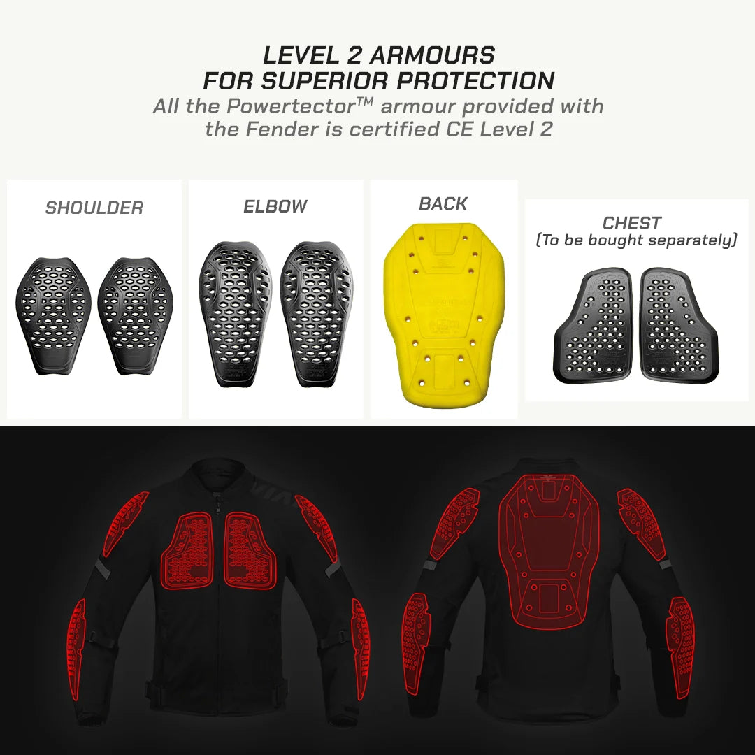 color_common ViaTerra fender – urban mesh riding jacket with base layer has level 2 armours