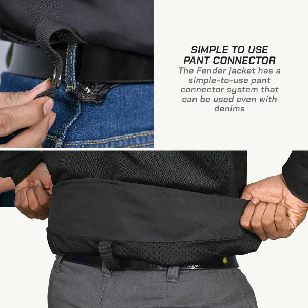 color_common ViaTerra fender – urban mesh riding jacket with base layer has simple to use pant connector