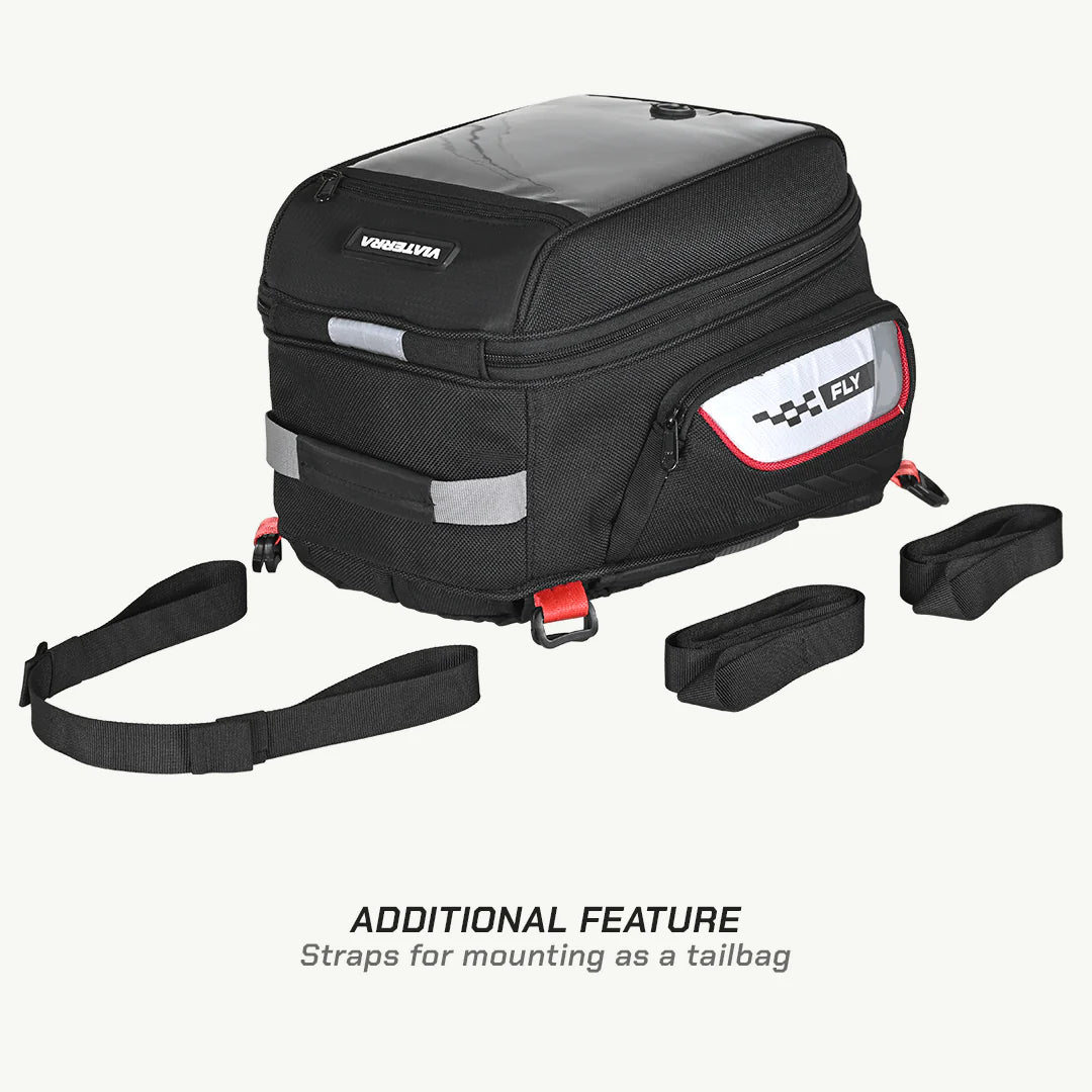color_common ViaTerra fly magnetic - motorcycle tank bag has straps for mounting as a tailbag