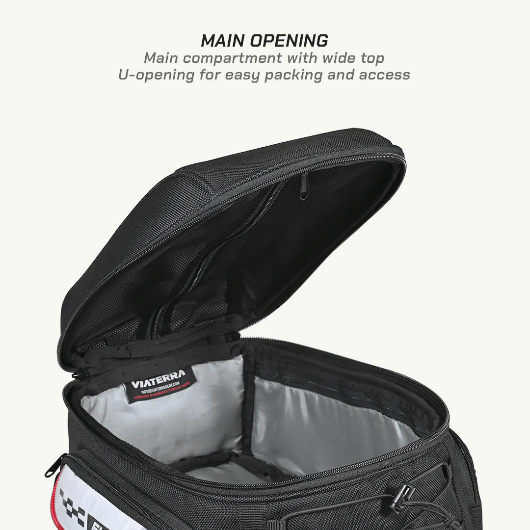 color_common ViaTerra fly magnetic - motorcycle tank bag has U-opening
