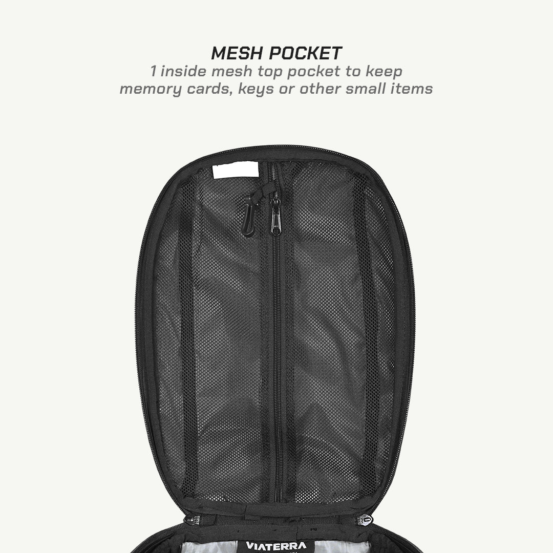 color_common ViaTerra fly magnetic - motorcycle tank bag has mesh pocket