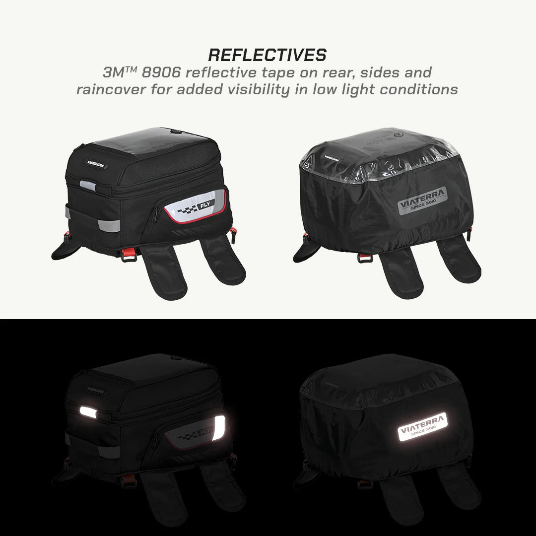 color_common ViaTerra fly magnetic - motorcycle tank bag with 3M 8906 reflective tape