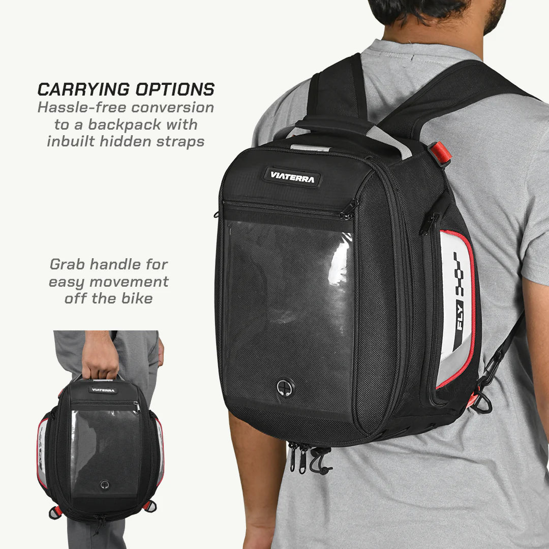 color_common ViaTerra fly magnetic - motorcycle tank bag multiple carrying options