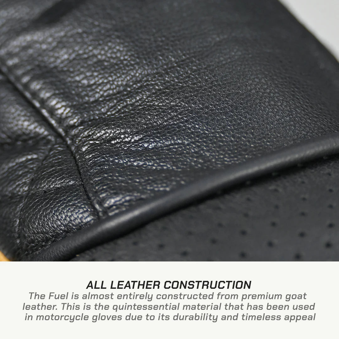 color_common ViaTerra fuel - retro classic leather motorcycle gloves have all leather construction